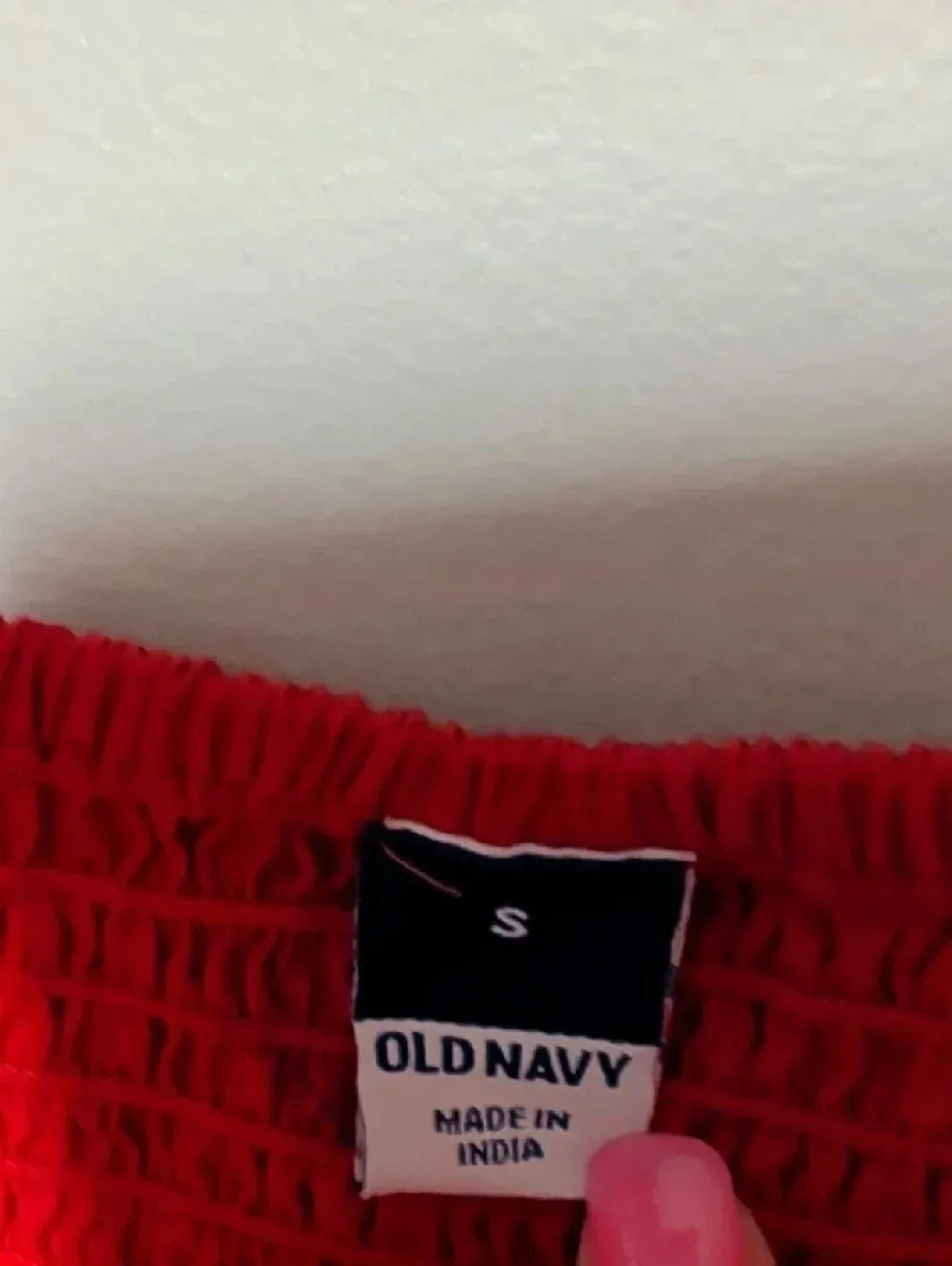 Old Navy Red Square-Neck Puff Sleeve Peplum Top